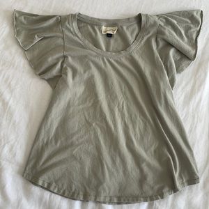 Universal Thread sage green flutter sleeve top
